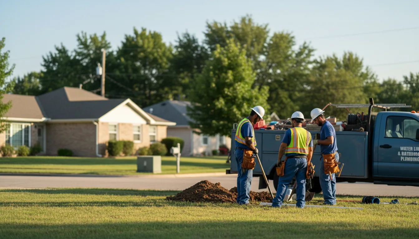 Residential water line and bathroom plumbing service in Lakota, IA